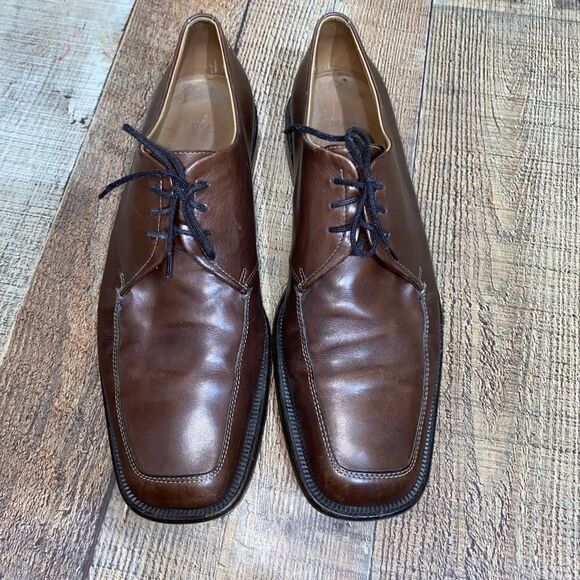 Boss Hugo Boss Mens Brown Square Toe Dress Shoes Sz 11 - Picture 4 of 13